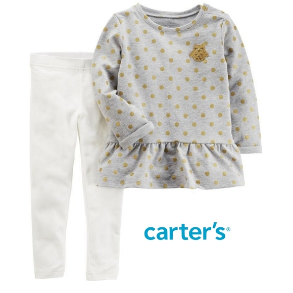 Carter's Dotted Owl Set - Picture 1 of 7